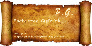 Pschierer Györk névjegykártya